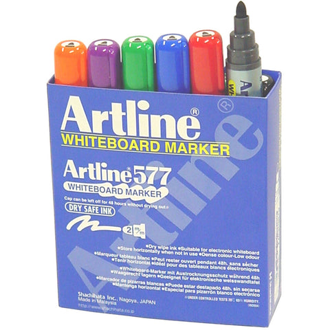 Artline 577 Whiteboard Marker Assorted 12 Pack
