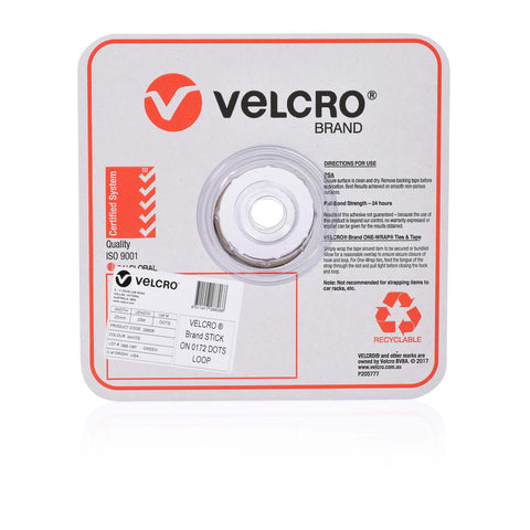 Velcro Hook Dots Grip 22mm X 25mtr (White)